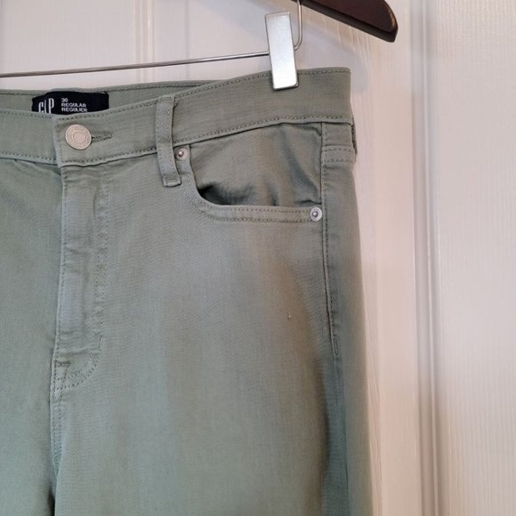 GAP WOMEN'S OLIVE GREEN  COTTON JEAN HIGH RISE SIZE 30 REGULAR - Picture 8 of 15